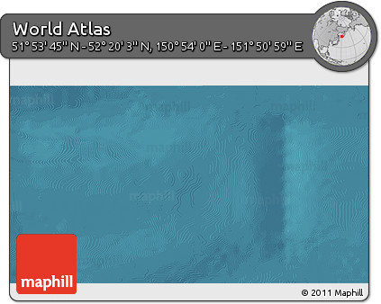 Satellite 3D Map of the Area around 52° 6' 54" N, 151° 22' 30" E