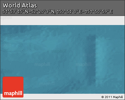 Satellite 3D Map of the Area around 52° 6' 54" N, 151° 22' 30" E