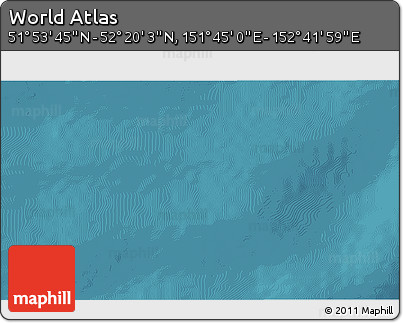 Satellite 3D Map of the Area around 52° 6' 54" N, 152° 13' 29" E