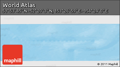 Physical Panoramic Map of the Area around 52° 6' 54" N, 153° 55' 30" E