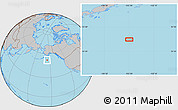 Gray Location Map of the area around 52° 6' 54" N, 155° 28' 29" W
