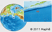 Physical Location Map of the area around 52° 6' 54" N, 161° 25' 30" W