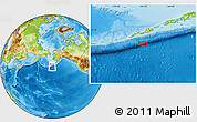 Physical Location Map of the area around 52° 6' 54" N, 167° 22' 30" W