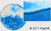 Shaded Relief Location Map of the area around 52° 6' 54" N, 168° 13' 29" W