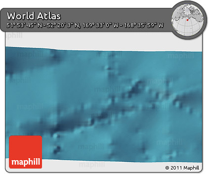 Satellite 3D Map of the Area around 52° 6' 54" N, 169° 4' 29" W