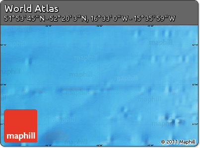 Physical Map of the Area around 52° 6' 54" N, 16° 4' 29" W