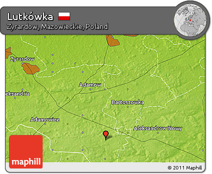 Physical 3D Map of Lutkówka