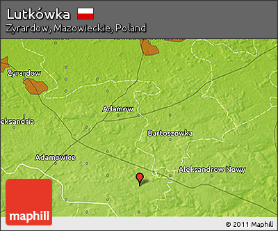 Physical 3D Map of Lutkówka