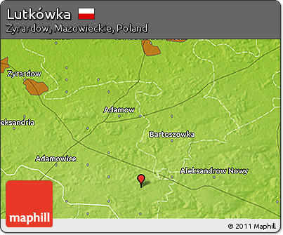 Physical 3D Map of Lutkówka