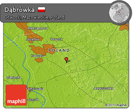 Physical 3D Map of Dąbrówka
