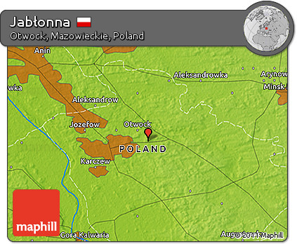 Physical 3D Map of Jabłonna