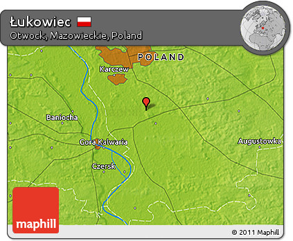 Physical 3D Map of Łukowiec