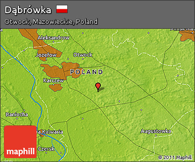 Physical 3D Map of Dąbrówka