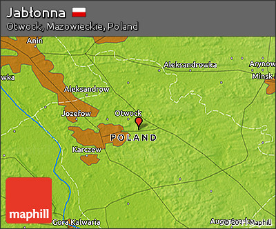 Physical 3D Map of Jabłonna