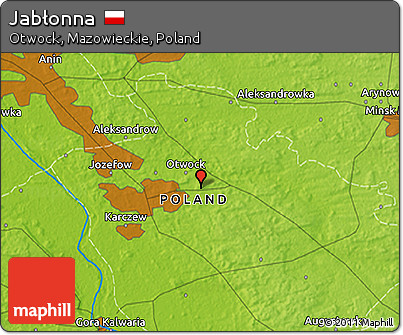 Physical 3D Map of Jabłonna