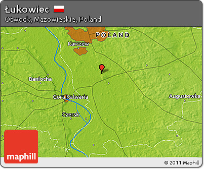 Physical 3D Map of Łukowiec