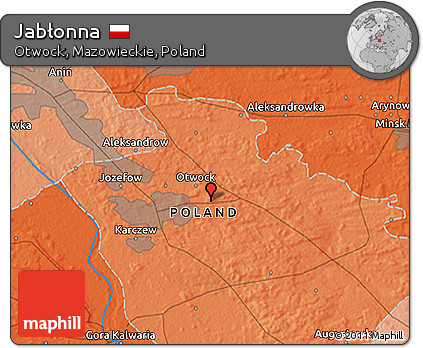 Political 3D Map of Jabłonna