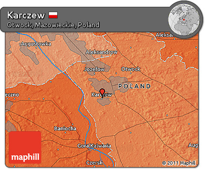Political 3D Map of Karczew