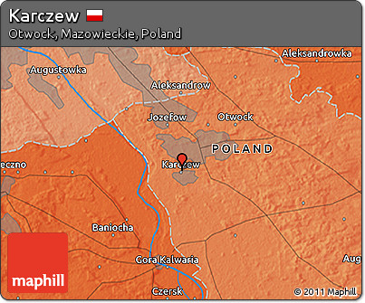 Political 3D Map of Karczew