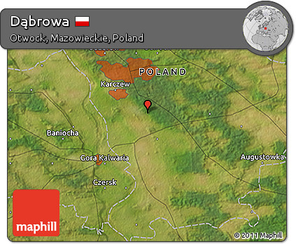 Satellite 3D Map of Dąbrowa