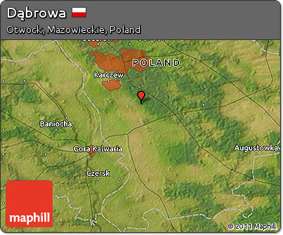 Satellite 3D Map of Dąbrowa