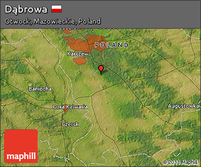 Satellite 3D Map of Dąbrowa