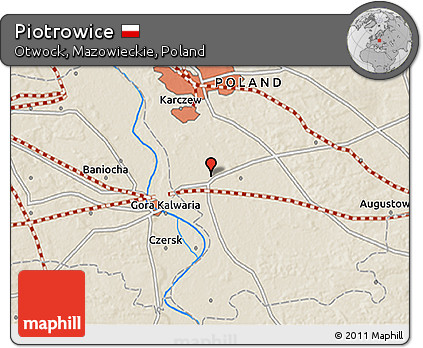 Shaded Relief 3D Map of Piotrowice