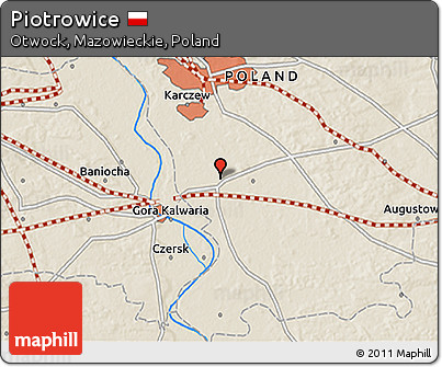 Shaded Relief 3D Map of Piotrowice