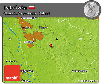 Physical Map of Dąbrówka