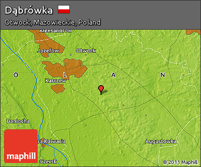 Physical Map of Dąbrówka