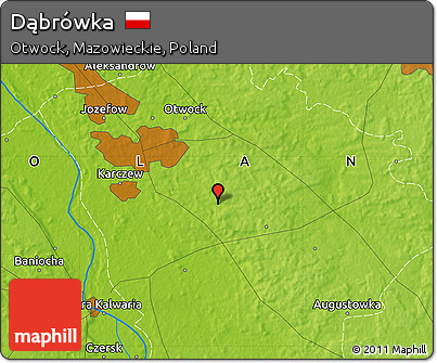 Physical Map of Dąbrówka