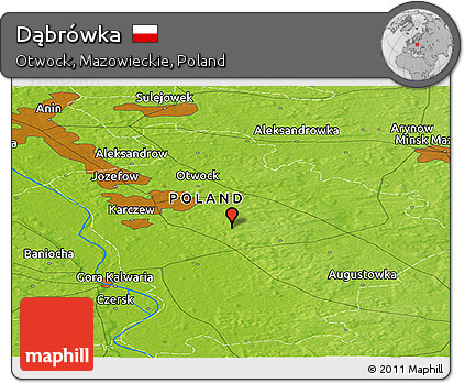 Physical Panoramic Map of Dąbrówka