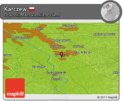 Physical Panoramic Map of Karczew
