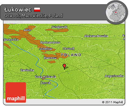 Physical Panoramic Map of Łukowiec