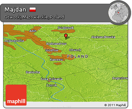 Physical Panoramic Map of Majdan