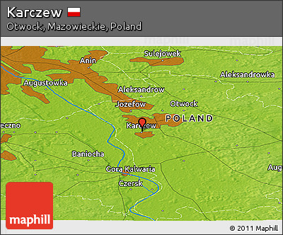 Physical Panoramic Map of Karczew