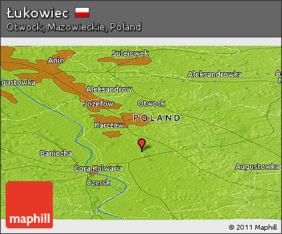 Physical Panoramic Map of Łukowiec