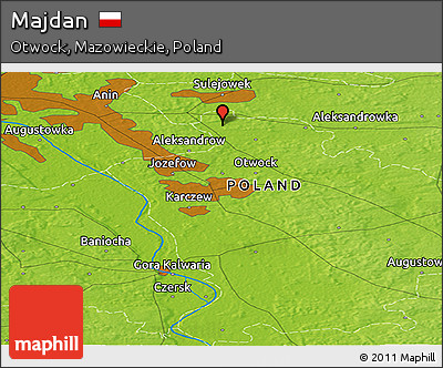 Physical Panoramic Map of Majdan