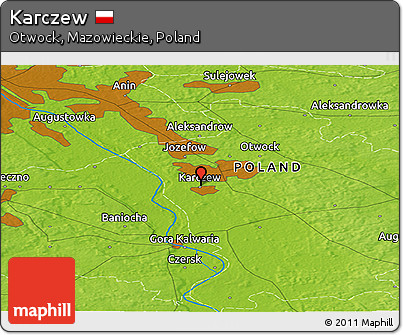 Physical Panoramic Map of Karczew