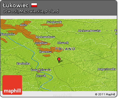 Physical Panoramic Map of Łukowiec