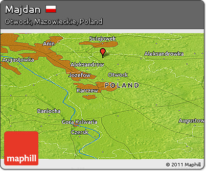 Physical Panoramic Map of Majdan