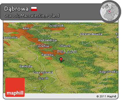 Satellite Panoramic Map of Dąbrowa
