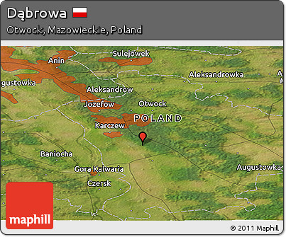 Satellite Panoramic Map of Dąbrowa