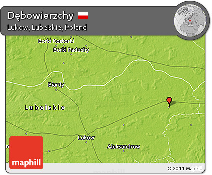 Physical 3D Map of Dębowierzchy