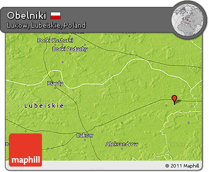 Physical 3D Map of Obelniki