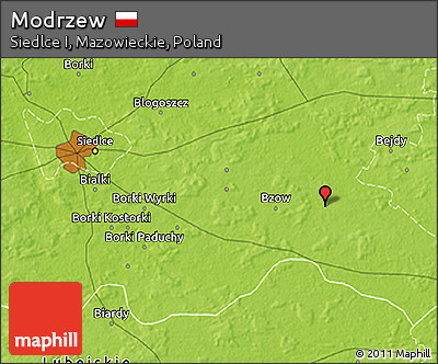 Physical 3D Map of Modrzew