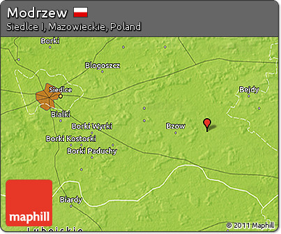 Physical 3D Map of Modrzew