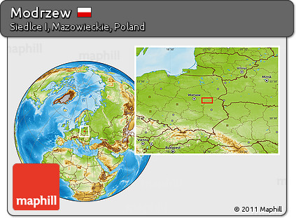 Physical Location Map of Modrzew