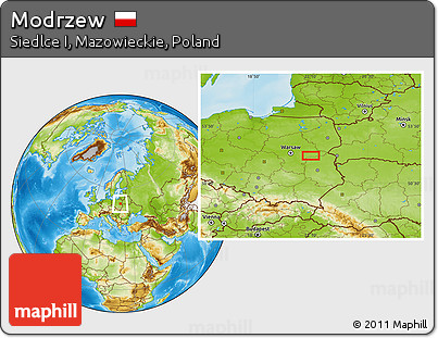 Physical Location Map of Modrzew