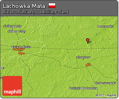 Physical 3D Map of Lachówka Mała